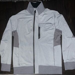 Lululemon Tech Jacket s:XL Grey Full Zip Athletic Running Jacket Reflective Logo
